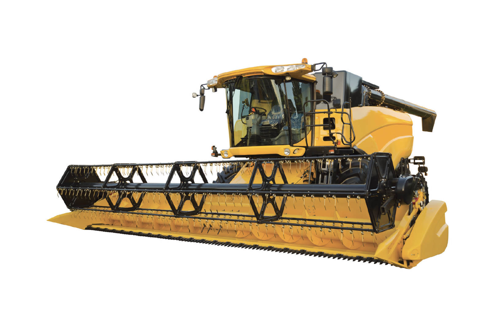 Illustration of a yellow combine harvester