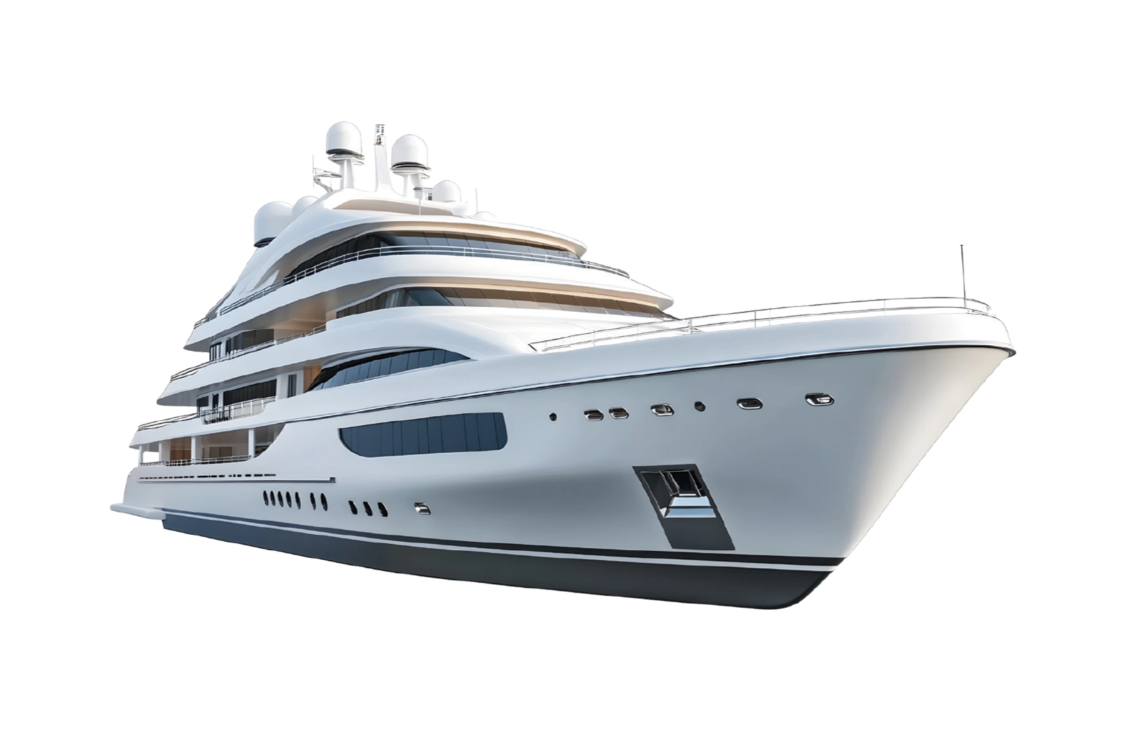 Illustration of a large motor yacht