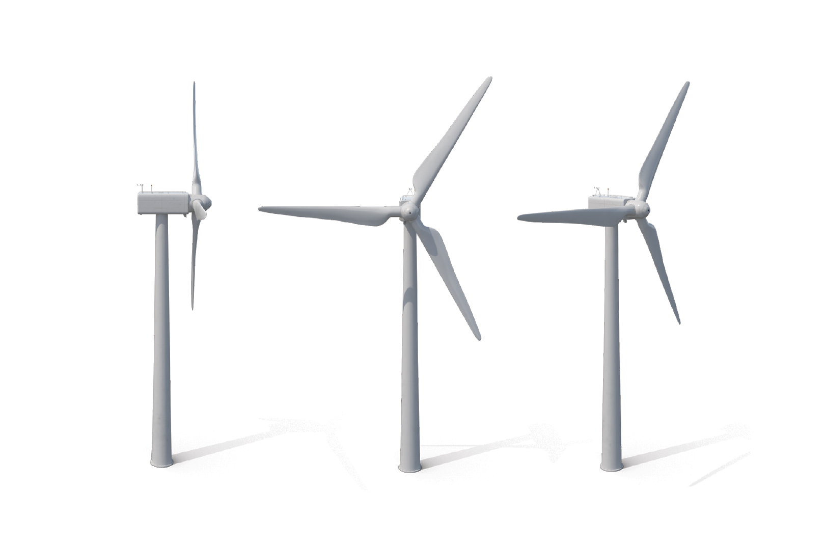 Illustration of three wind turbines