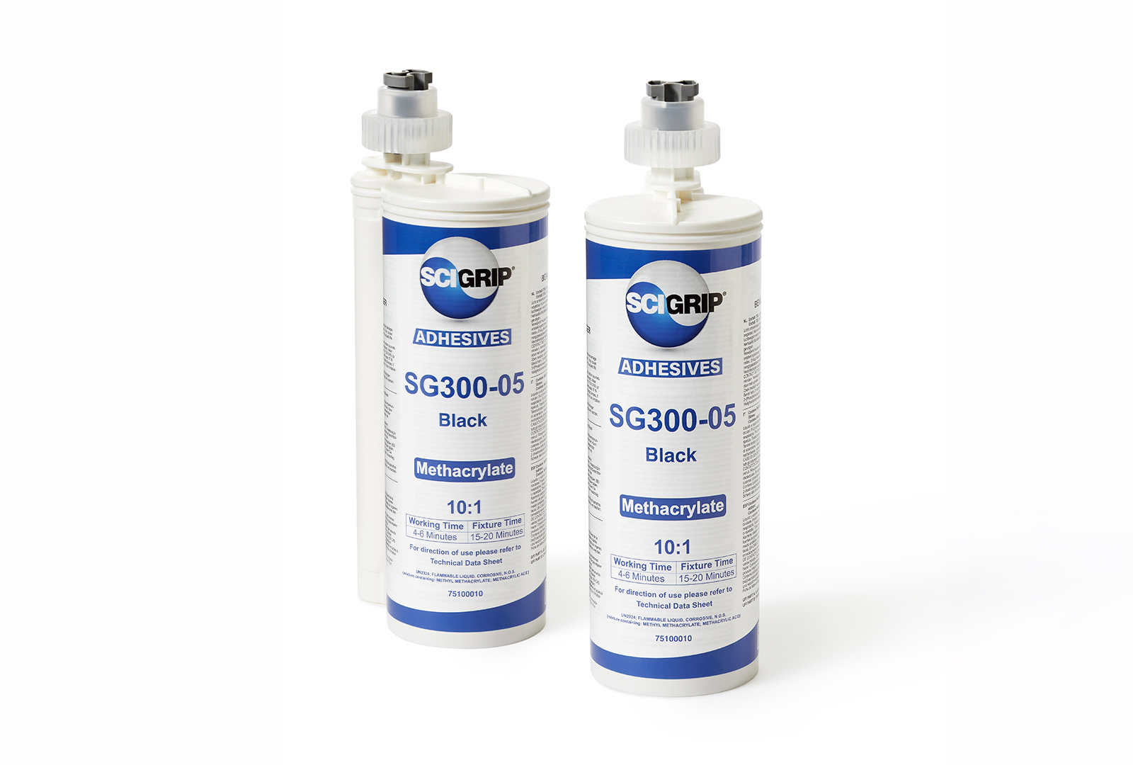 Two SCIGRIP SG300-05 Black adhesive cartridges