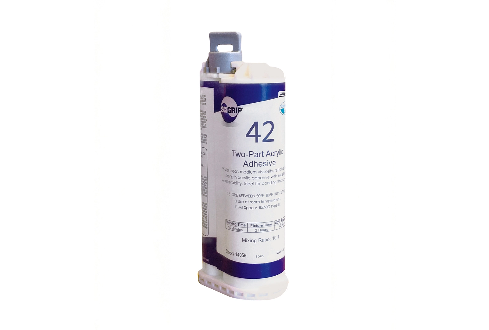 SCIGRIP 42 two-part acrylic adhesive cartridge