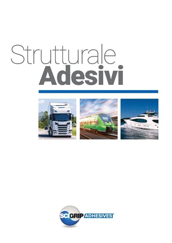 Cover of the SCIGRIP Structural Adhesives brochure in Italian