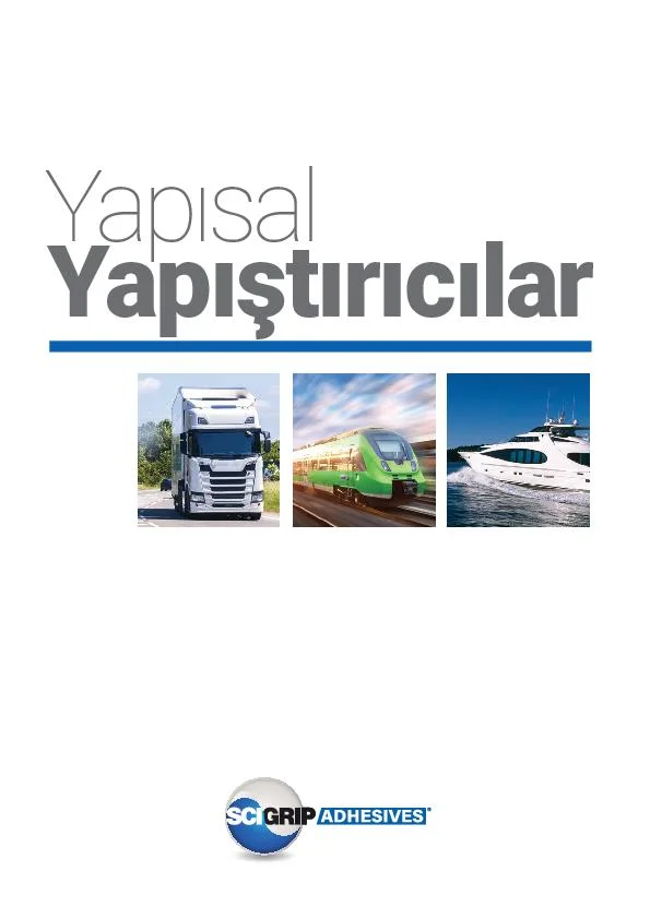 Cover of the SCIGRIP Structural Adhesives brochure in Turkish