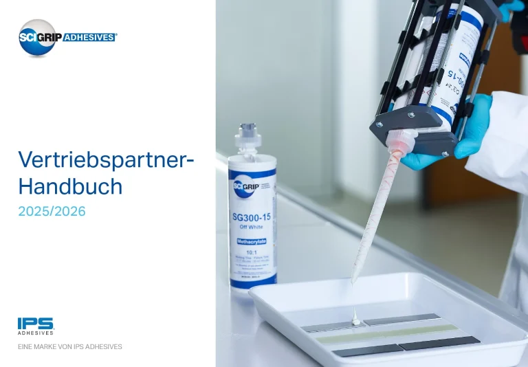 Cover of the SCIGRIP Channel Partner Sales Handbook 2025/2026 in German