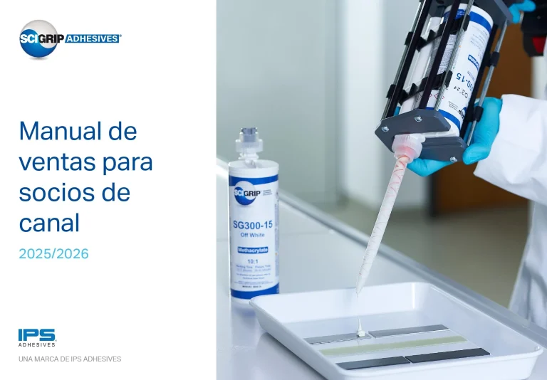 Cover of the SCIGRIP Channel Partner Sales Handbook 2025/2026 in Spanish