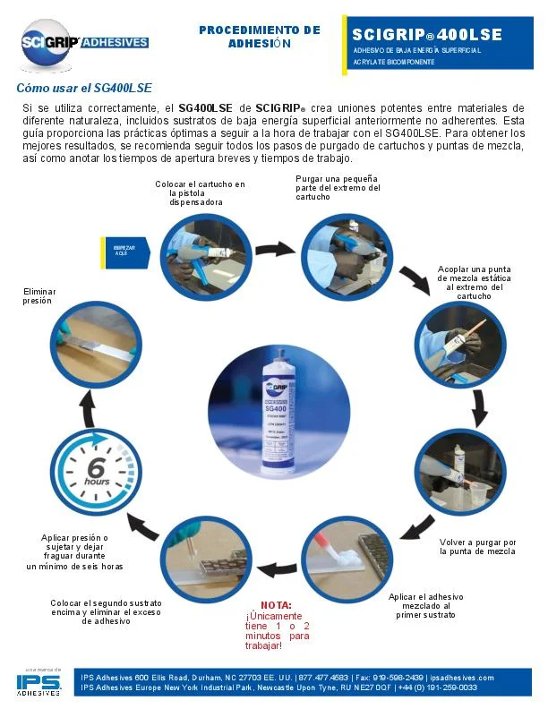 First page of the SG400LSE bonding procedure in Spanish