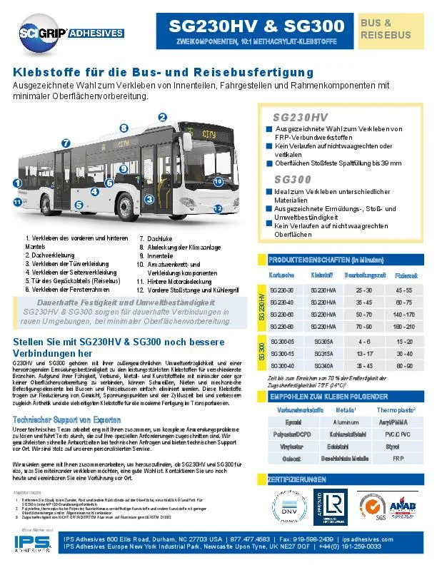 Cover of the SG230HV and SG300 bus and coach one-sheet in German